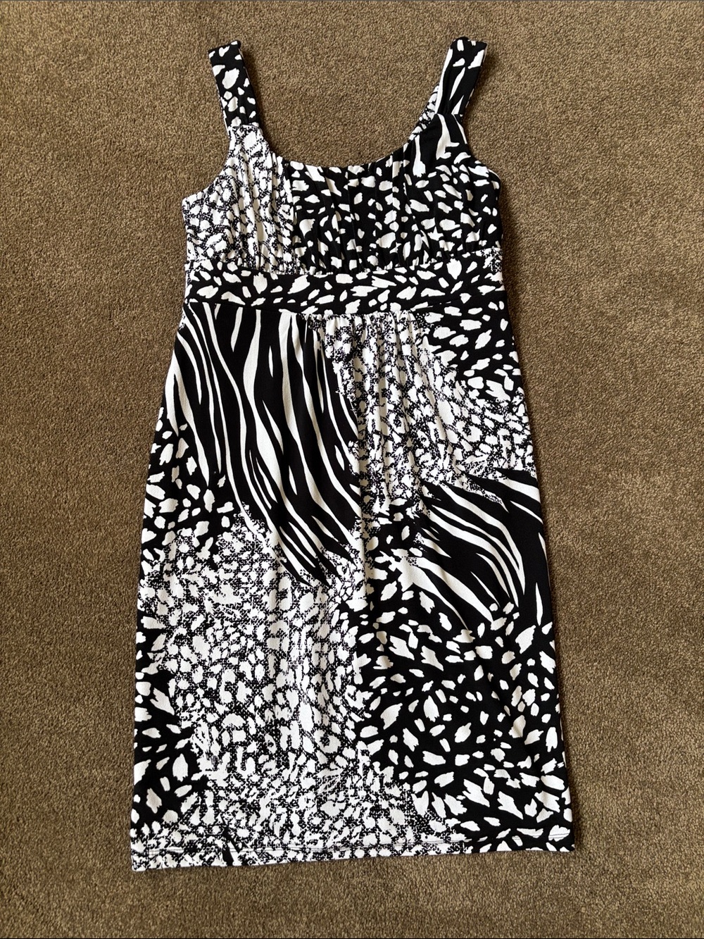 Ann Taylor Black and White Printed sun Dress